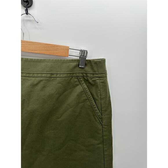 Lafayette 148 Olive Green Mini Cotton Blend Skirt Modest Feminine Womens Size 10 - Picture 3 of 6